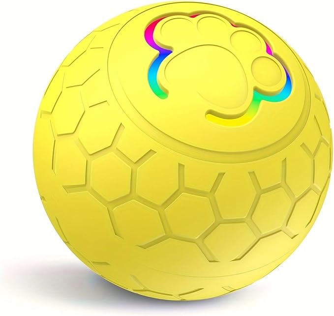 Smart Interactive Dog Toy Ball, USB Rechargeable Automatic Rolling & Bouncing Pet Ball with RGB Lights for Dogs and Cats