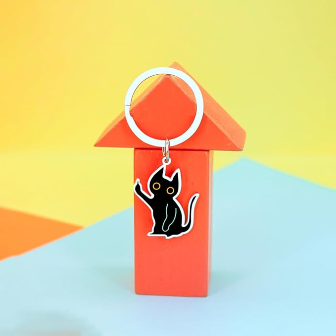 Cute Cat Keychain Halloween Christmas Stocking Stuffers for Women Adults Teens Boys Girls Cat Lover Gift Ideas