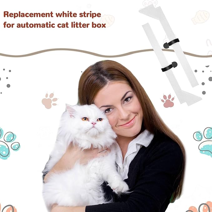 Foams Compatible with Els Pet Litter Box, 6-Pack White EVA Anti-Spill Strips, Precision Laser-Cut Seal for Self-Cleaning Cat Litter Box to Prevent Litter Spilling