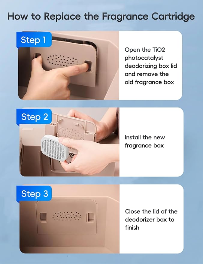8 PCS Calmorazen Cat Litter Deodorizer Compatible with PetSnowy Snow+ Deodorizer Refill, Automatic Cat Litter Box Robertet Fragrance Box, Cat Litter Odor Control
