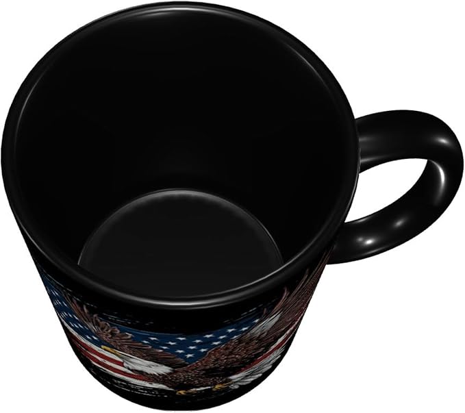 Eagle USA Flag Coffee Mug 11oz Ceramic Tea Cup With Handle Funny Porcelain Mugs for Women Dishwasher Microwave Safe