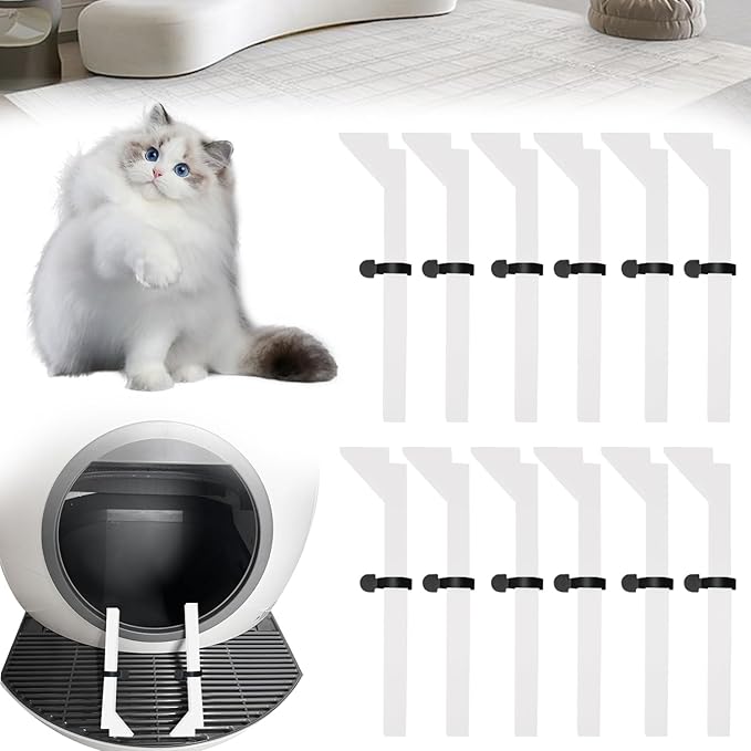 Foams Compatible with Els Pet Litter Box, 12-Pack White EVA Anti-Spill Strips, Precision Laser-Cut Seal for Self-Cleaning Cat Litter Box to Prevent Litter Spilling