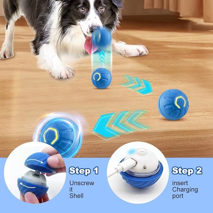 2025 New Interactive Cat Toys Ball Fast Rolling in Pouch, Hide and Seek Cats Toy, Automatic Kitten Toys Moving Ball, Rechargeable Cat Enrichment Toys for Bored Indoor Adult Cats (B)