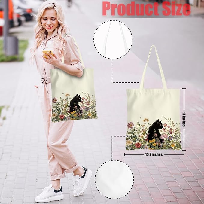 Hanamiya Na Tote Bag with Zipper Pockets, Tote Bag Reusable Shopping Grocery Bags Birthday Gifts for Women, Weekender Bags