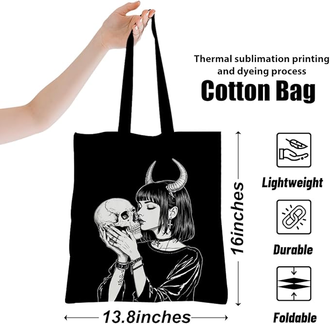 Cute Axolotls Cat, Moon Witch Series Inspirational Quotes Grocery Bags Gifts for Women