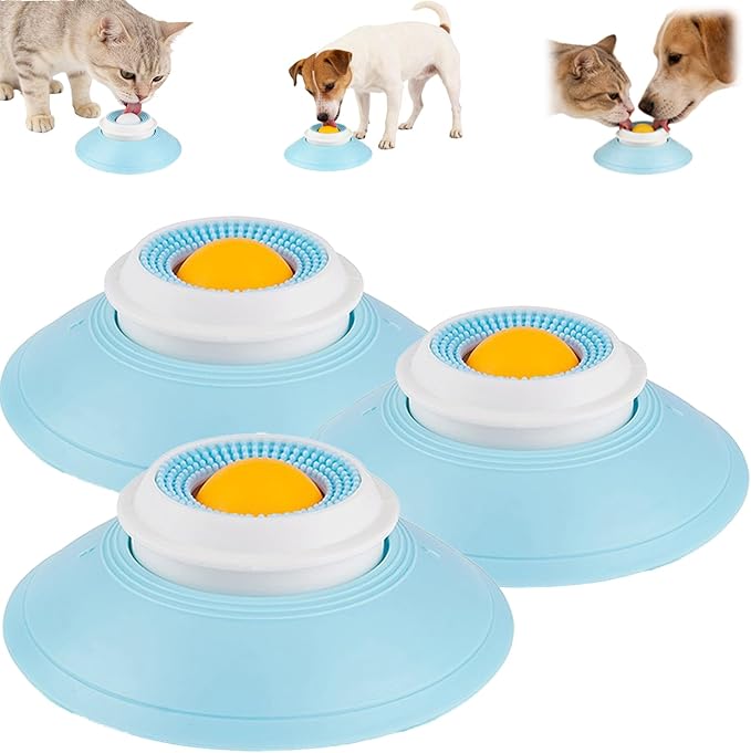 Dog Lick Ball,Licking A Ball Add More Fun Bowl, Dog Lick Ball Bowl,Licking A Ball for Dogs,Slow Down Eating Speed and Add More Fun for Your Dog and Cats. (Y*3PCS)