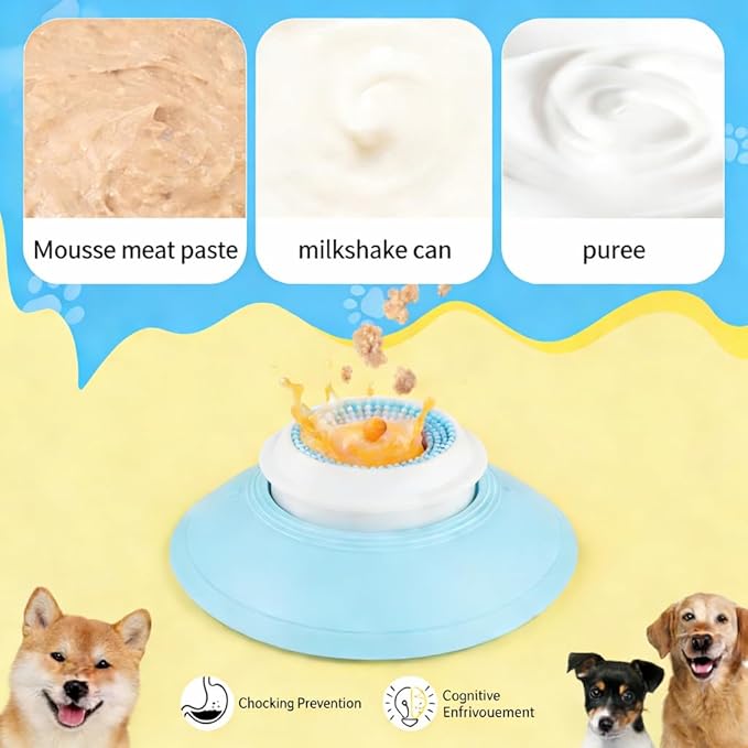 Dog Lick Sphere – Slow Feeder Lick Toy for Dogs & Cats, Interactive Licking Ball for Liquid Food, Non-Slip Enrichment Toy to Keep Dogs Busy, Anxiety Relief, Easy to Clean (White)