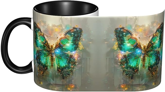 Butterfly Coffee Mug 11 OZ Ceramic Tea Cup Novelty Mugs Funny Coffee Cups with Handle