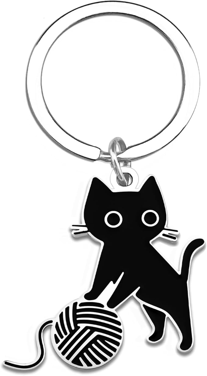 Cute Cat Keychain Halloween Christmas Stocking Stuffers for Women Adults Teens Boys Girls Cat Lover Gift Ideas