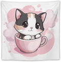 MaSiledy Tapestry Kawaii Cat Tapestries for Bedroom Aesthetic Cat Lover Gifts Tapestry As Wall Art Wall Hanging for Bedroom Living Room Dorm Landscape 60"x60" Tapestries for Bedroom Living Room Dorm