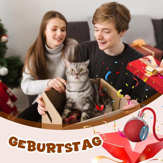 Interactive Cat Toys Ball for Indoor Cats, 2025 New Cat Toy, Automatic Moving Cat/Dog Balls, Electric Rolling Ball Toy for Bored Indoor Adult Cats,Dogs (Gray)