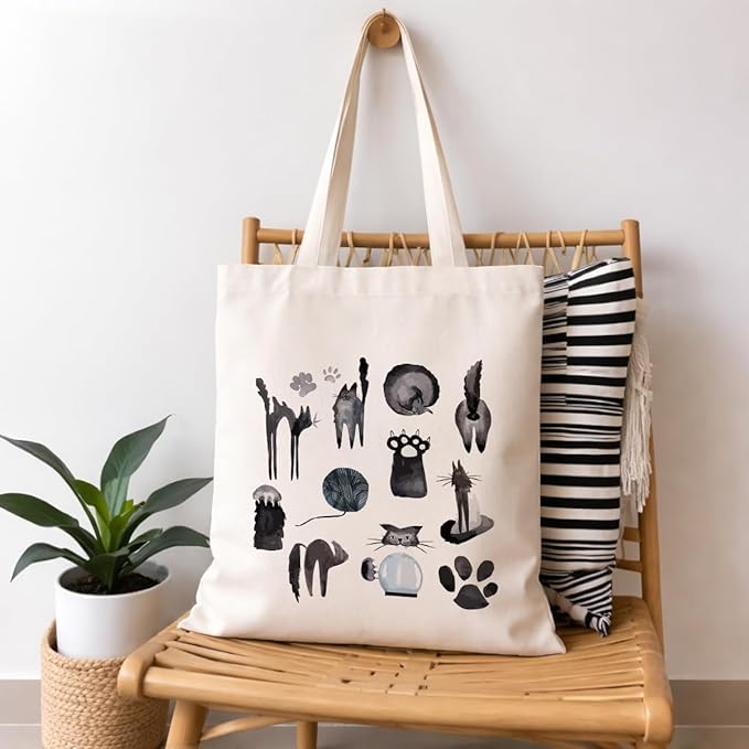 Cute Animal Tote Bag, Animal Lover Gift, Canvas Tote Bag for Women, Reusable Shopping Bags for Casual Shopping Work