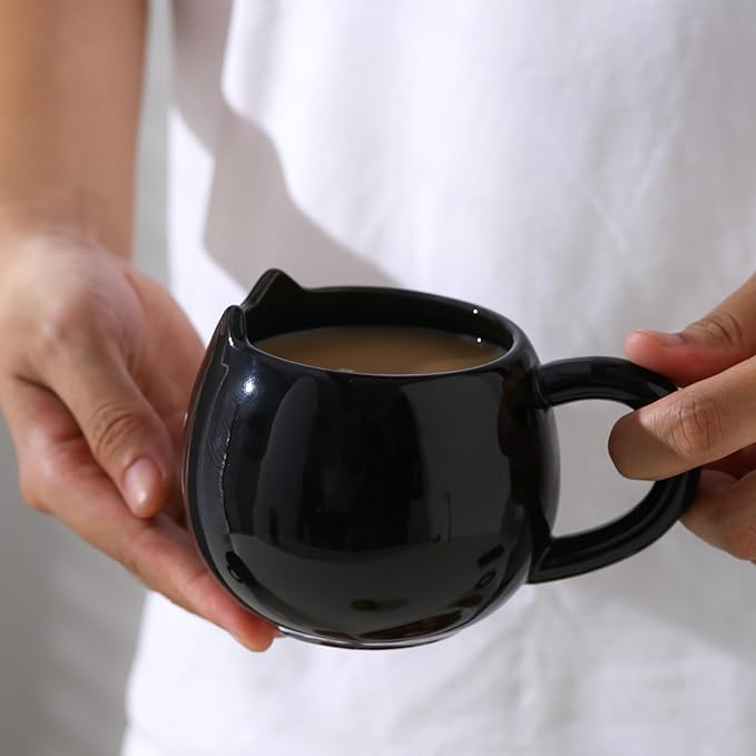 Cute Black Cat Mug for Coffee and Tea, 12 Oz Ceramic Kitty Cup for Women and Men, Cat Themed Choice for Cat Lovers