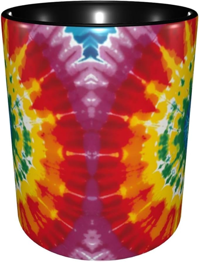 Tie Dye Coffee Mug 11OZ Funny Ceramic Tea Cup Kitchen Decor Novelty Mugs for Home Office Travel