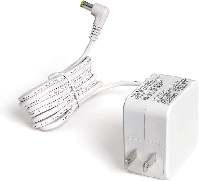 SUW Charger Accessory Parts for Self Cleaning Robot Box, 12V Cat Litter Box Power Adapter White [Suitable for Automatic Litter Box Numbered B0001-B9999]