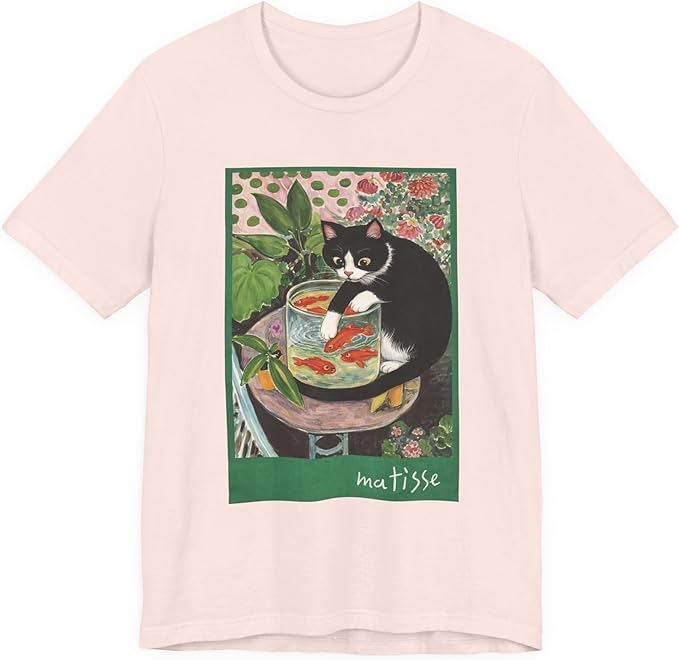 Vintage Cat Painting T Shirt, Matisse Inspired Cat Tee, Retro Art Aesthetic Shirt, Funny Cat Lover Gift
