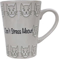 16oz Cat Lovers Mug, Don't Stress Meowt""Cat Coffee Mug Funny Ceramic Tea Cup Novelty Gifts for Office and Home Women Girls Men Dishwasher Microwave Safe, White