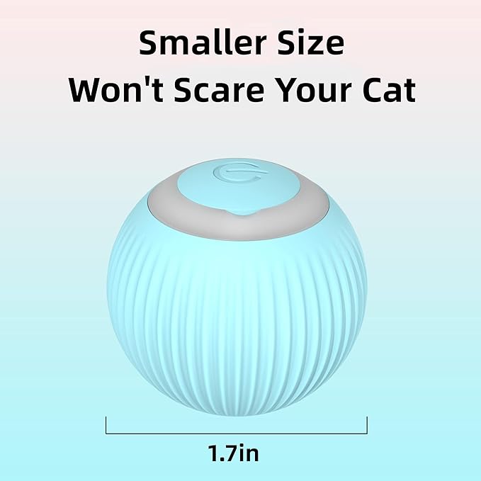 Interactive Blue Cat Ball - USB Rechargeable Automatic Moving Rolling Cat Toys for Indoor Kittens