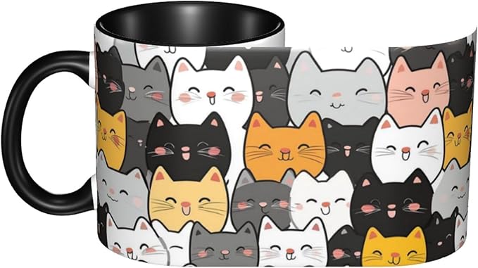 Cats Coffee Mug Funny Ceramic Tea Cup With Handle Dishwasher Microwave Safe for Women 11oz Porcelain Mugs