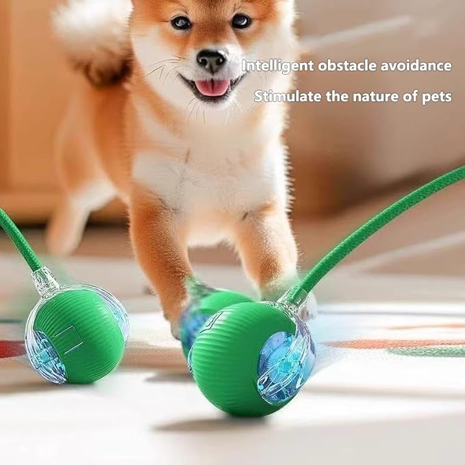Interactive Rolling Dog & Cat Toy - Smart 360° Automatic Electric Ball, Chewable & Self-Rolling, Viral Fun for Indoor Pets, Stimulates Exercise & Play, Ideal for Dogs and Cats (Red)