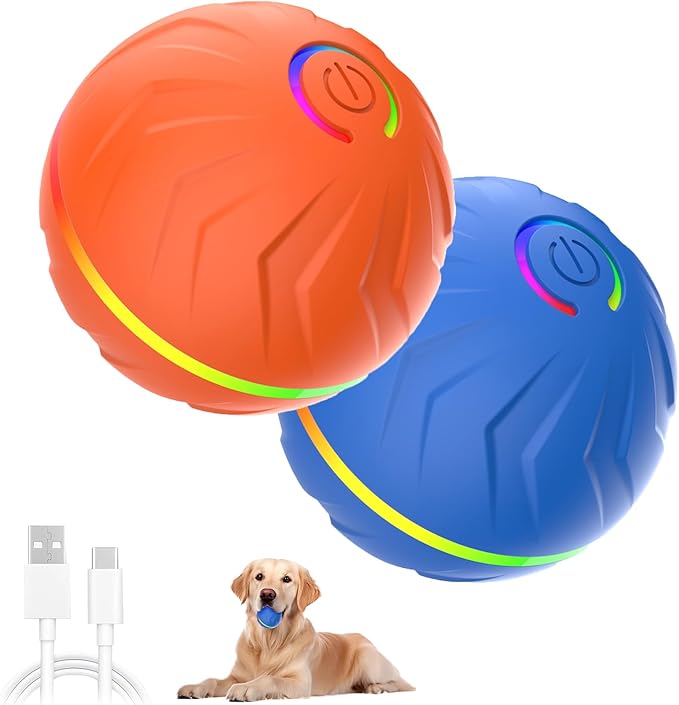Vibrating Dog Ball, 2025 New Moving Dog Ball, Upgraded Interactive Dog Ball, Automatic Bouncing Ball Toy for Pet, Shaky Ball Toy for Small Dogs and Cats (b-2pc)