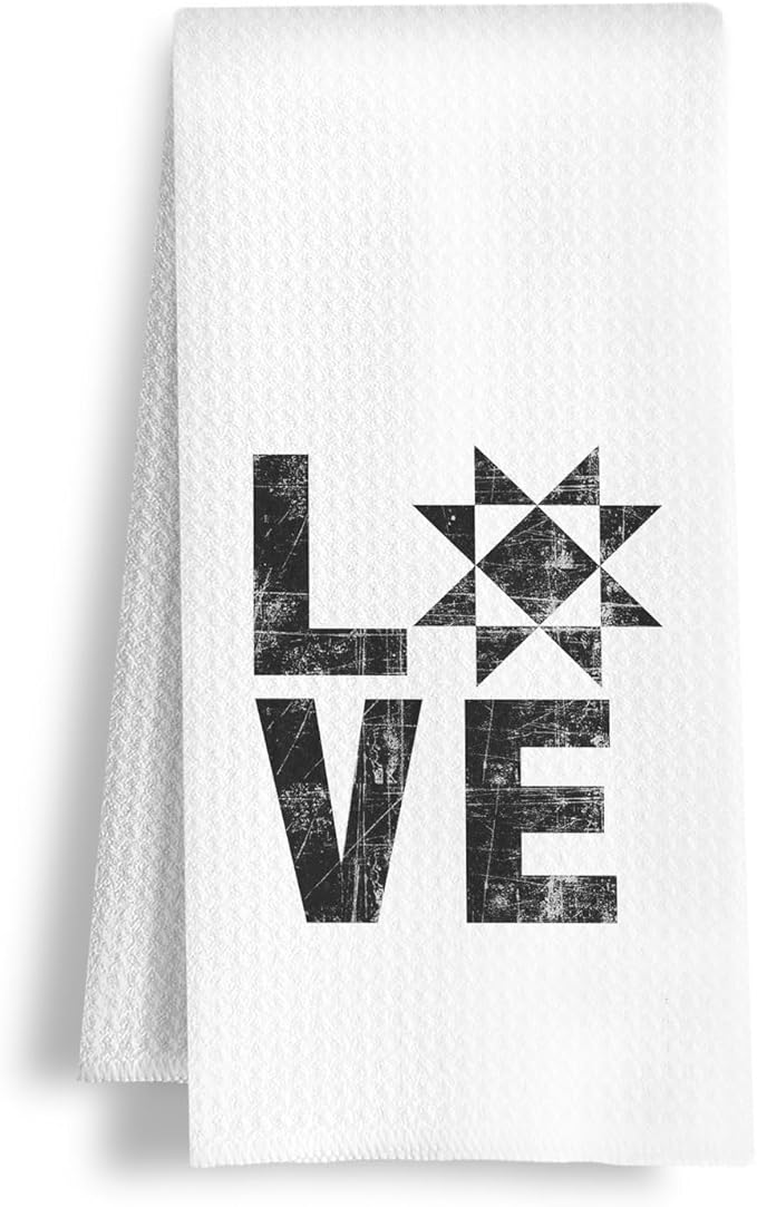 Vintage Black Quilter Kitchen Towels, Gifts for Sewing Lovers Dish Tea Towels, Quilting Gifts for Quilters, Love Sewing Decorative Hand Towel for Bathroom Kitchen, 16x24 Inch