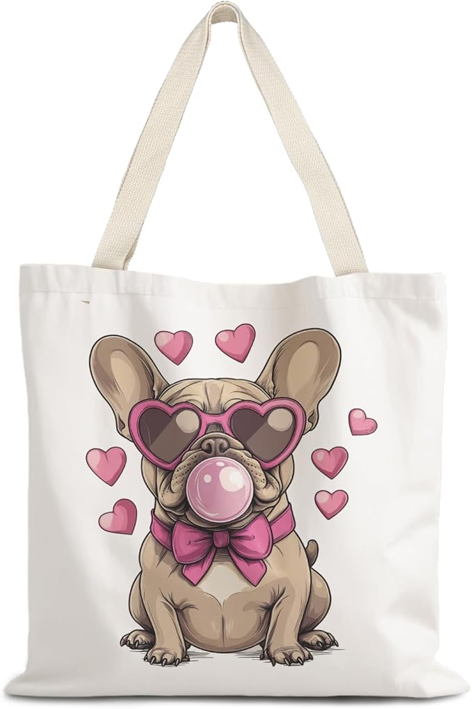 Canvas Tote Bag Aesthetic,Zoon Cow Dog Cat Tote Bag,Gifts for Women Canvas Tote Bags