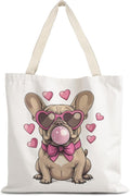 Canvas Tote Bag Aesthetic,Zoon Cow Dog Cat Tote Bag,Gifts for Women Canvas Tote Bags