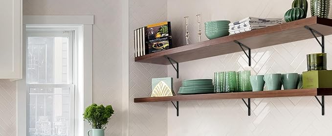 8 Pack L11 x H 8" Black Heavy Duty Shelf Brackets with Screws Metal Shelf Brackets Shelf Support Angle Brackets for Shelves L Brackets Heavy Duty Floating Shelf