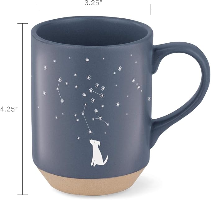 Fringe Studio Celestial Dog Stoneware Mug, 12 fl oz, Navy, 429017