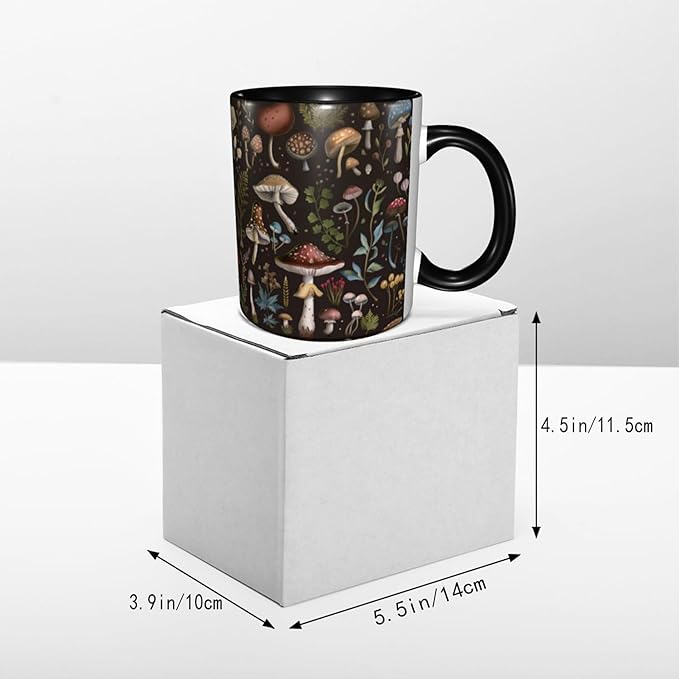 Mushroom Coffee Mug 11OZ Funny Ceramic Tea Cup Kitchen Decor Novelty Presents for Home Office Travel