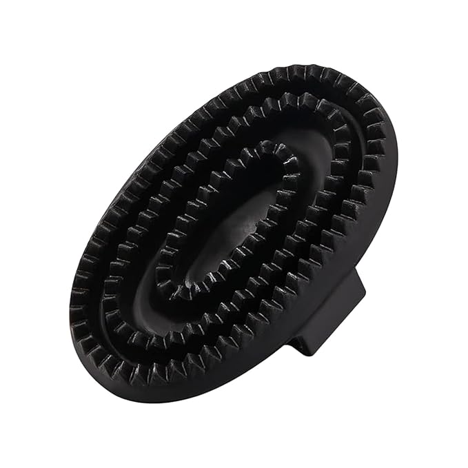 Rubber Curry Comb with Handle, Horse Grooming Brush & Shampoo Brush for Dogs, Cats & Horses, Shedding Curry Comb for Short & Long Hair, Pet Bathing & Shower Supplies