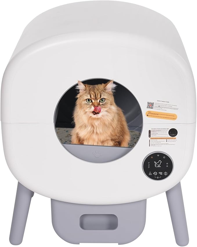Large Automatic Litter Box for Multiple Cats Odor Removal Smart Self-Cleaning Cat Litter Box for Homes, Living Rooms, Balcony