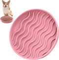 Fhiny Slow Feeder Dog Bowl, Silicone Dog Puzzle Bowl Slow Feeder Puppy Bowls Slow Eating Modern Lick Mat Design Dishwasher Microwave Fit for Fast Eaters, All Small Medium Dogs Puppy Doggy (Pink)