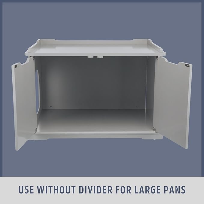 Trixie XL Furniture Litter Box Enclosure (Espresso Brown), Hidden Litter Box for Cats with Openings on Either Ends & Large Ventilations Slots, Double Doors for Easy Cleaning, Removable Divider