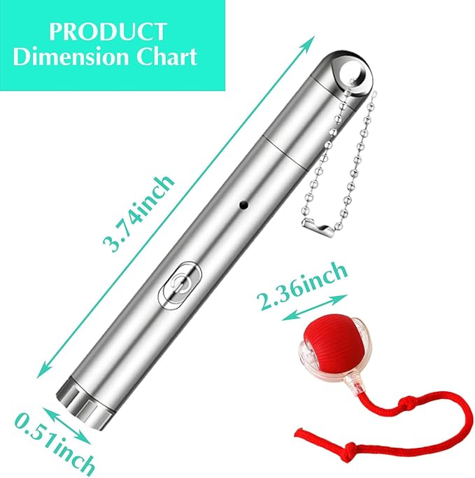 Interactive Cat Toy Set - 3-Mode Smart Chase Ball with 5-LED Red Light Pointer, USB Fast Charging & Durable ABS Material - Fun Pet Toys for Indoor Cats, Kittens & Playful Felines