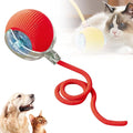 Interactive Cat Toys for Indoor Cat, Smart Rolling Cat Toy Ball with 3 Modes, Rechargeable Kitten Toys to Relieve Boredom, Automatic Obstacle Avoidance Cat Toys Interactive for Active Cats (Red)
