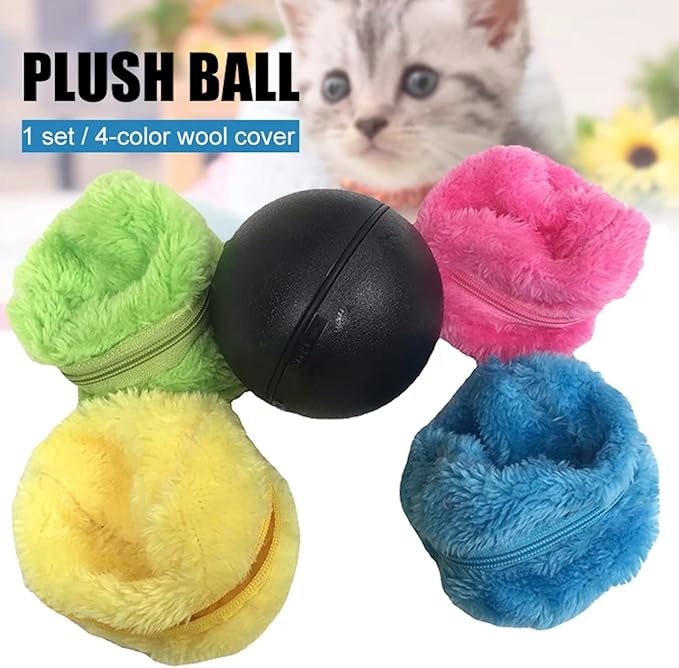 Active Rolling Ball for Dogs Toys for Activation Automatic Ball Dog Cat Interactive Funny Chew Plush Electric Rolling Balls