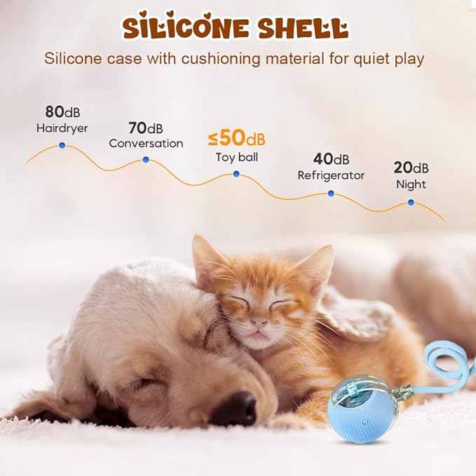 Interactive Cat Toys Ball for Indoor Cats, 2025 New Cat Toy, Automatic Moving Cat/Dog Balls, Electric Rolling Ball Toy for Bored Indoor Adult Cats,Dogs (Yellow)