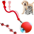 Interactive Cat Toys for Indoor Cats, Smart Automatic Cat Ball Toy for Bored Indoor Adult Cats, Rechargeable Cat Toys Interactive with Motion Sensor (Red)