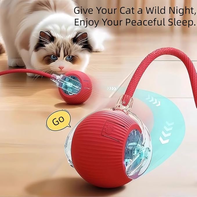 Interactive Rolling Cat Dog Ball Toy,Smart Tapped Awake Balls Toys,Fast Moving Balls Toys for Pets