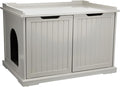 Trixie XL Furniture Litter Box Enclosure (Gray), Hidden Litter Box for Cats with Openings on Either Ends & Large Ventilations Slots, Double Doors for Easy Cleaning, Removable Divider