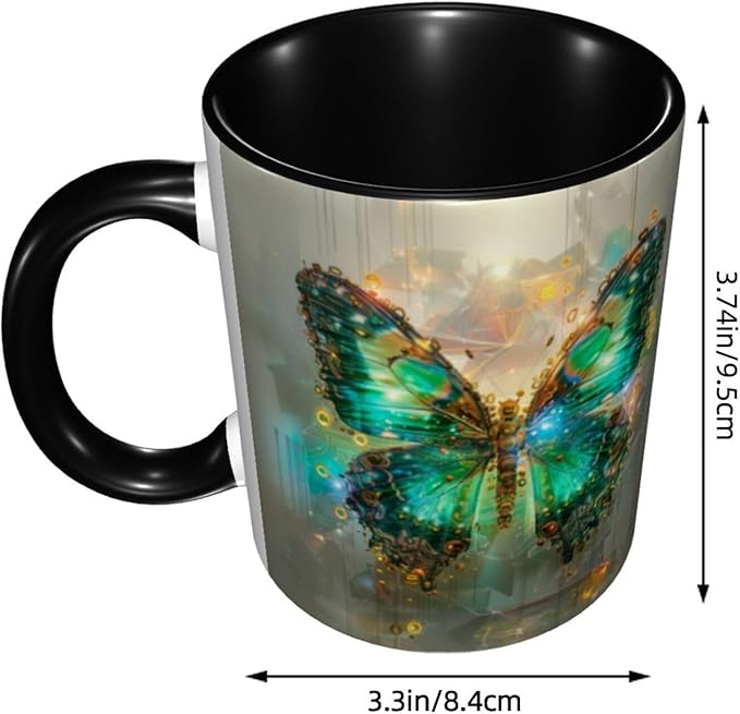 Butterfly Coffee Mug 11 OZ Ceramic Tea Cup Novelty Mugs Funny Coffee Cups with Handle