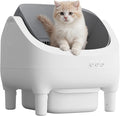 GUNJI Open-Top Cat Litter Box – Electric Auto-Cleaning System, Reliable Odor Management, Smart APP Support, 15L Large-Capacity Waste Bin, Trash Bags & Mat Included (Gray)