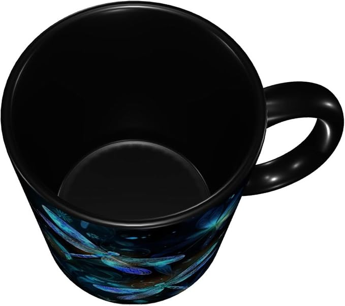 Dragonfly Cat Coffee Mug Funny Ceramic Tea Cup With Handle Dishwasher Microwave Safe for Women 11oz Porcelain Mugs