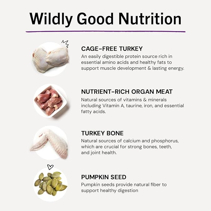 Stella & Chewy's Freeze-Dried Raw Cat Dinner Morsels - Premium Turkey Recipe with 98% Farm-Raised Meat & Organs - Natural Grain-Free Cat & Kitten Food - Made in USA - 18 oz