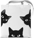 Cute Cat Canvas Tote Bag for Women Funny Cat Bag for Shopping Work Travel Lover Totes Gifts