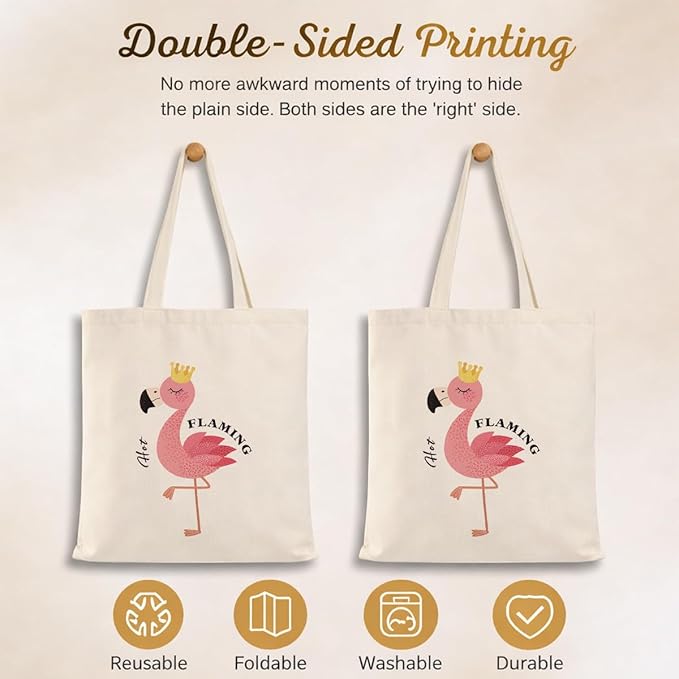Cute Animal Tote Bag, Animal Lover Gift, Canvas Tote Bag for Women, Reusable Shopping Bags for Casual Shopping Work