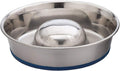 OurPet's Durapet Slow Feed Premium Stainless Steel Dog Bowl, Silver, Large (2040010302)
