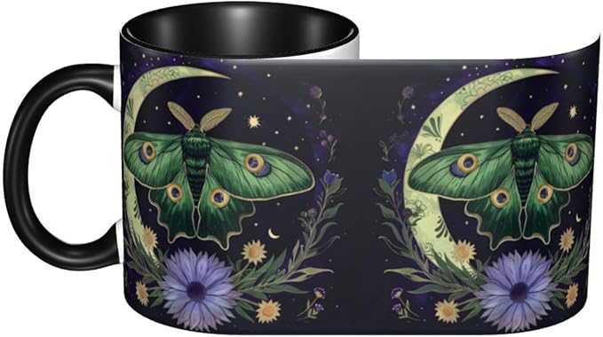 Moth Coffee Mug 11 OZ Ceramic Tea Cup Novelty Mugs Funny Coffee Cups with Handle